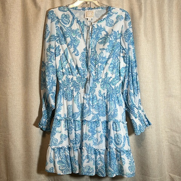 Sail To Sable Floral‎ Cotton Dress Size Large - Picture 1 of 9
